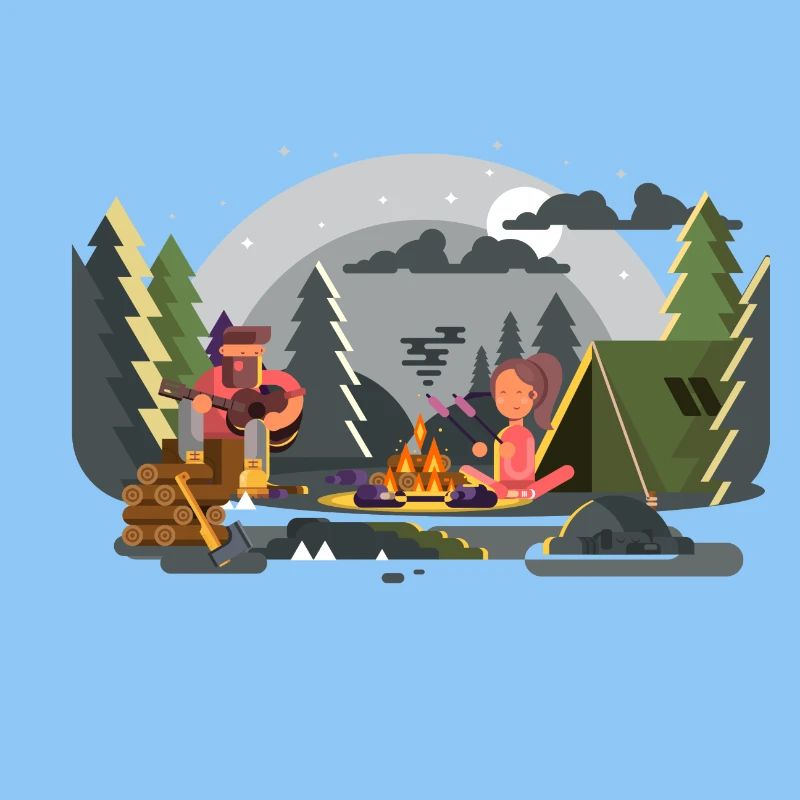 Lagerfeuer Waldcamping Duo