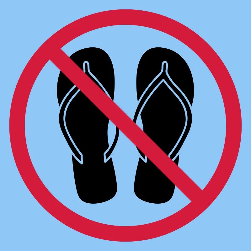 pas de tongs zone de bouclier interdite clipa