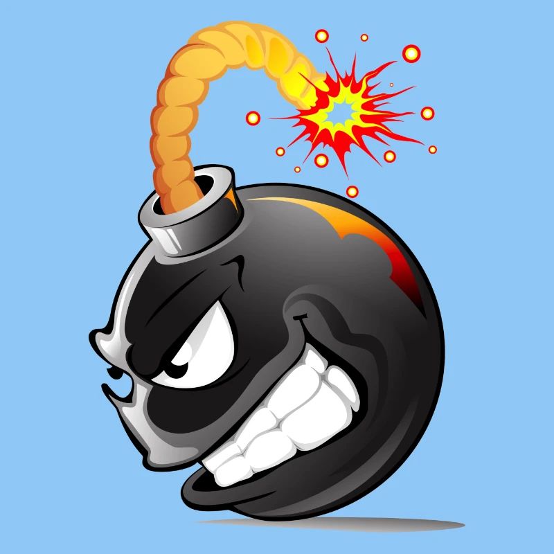 Bombe, Bombe, Bombe mit explodiertem Gesicht Bombe #