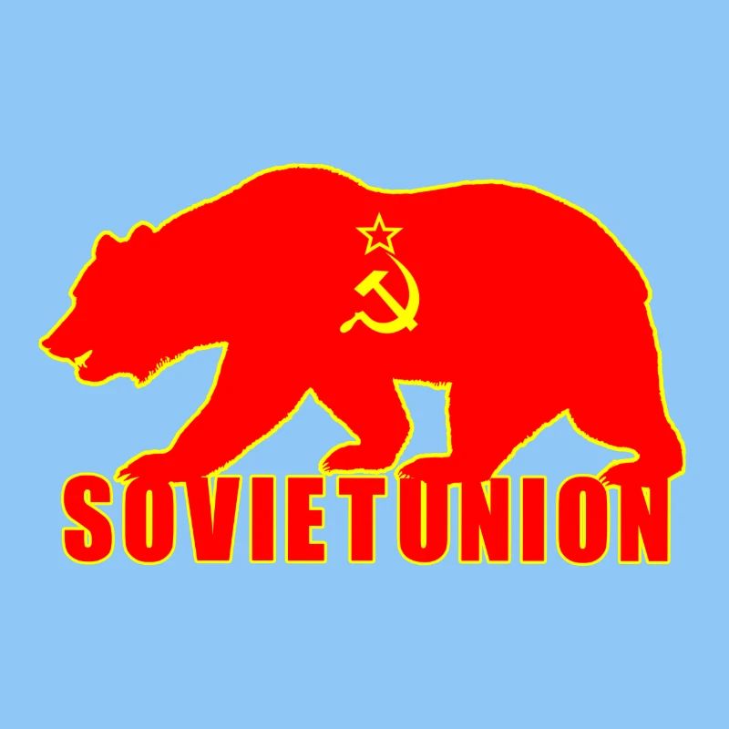 Union soviétique ours avec drapeau