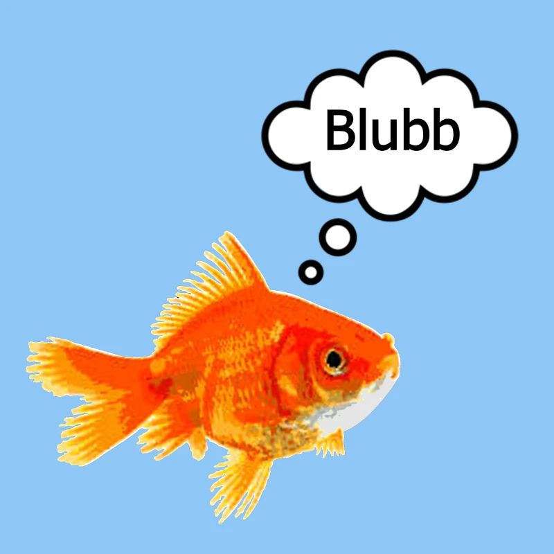 Poisson rouge avec bulle de dialogue