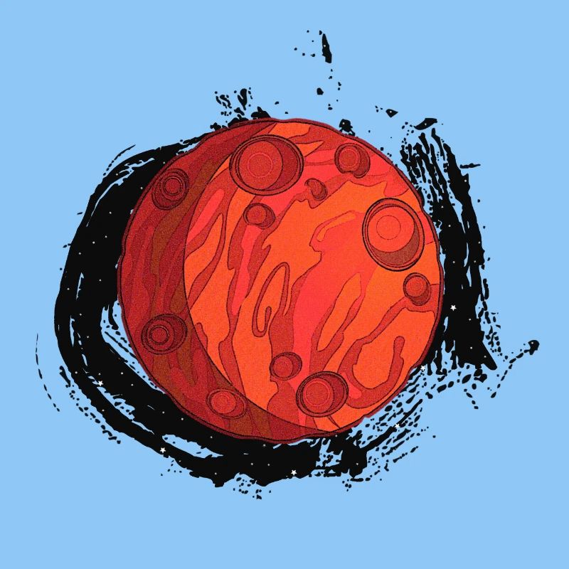 Planet Mars mit Hintergrund, Planeten
