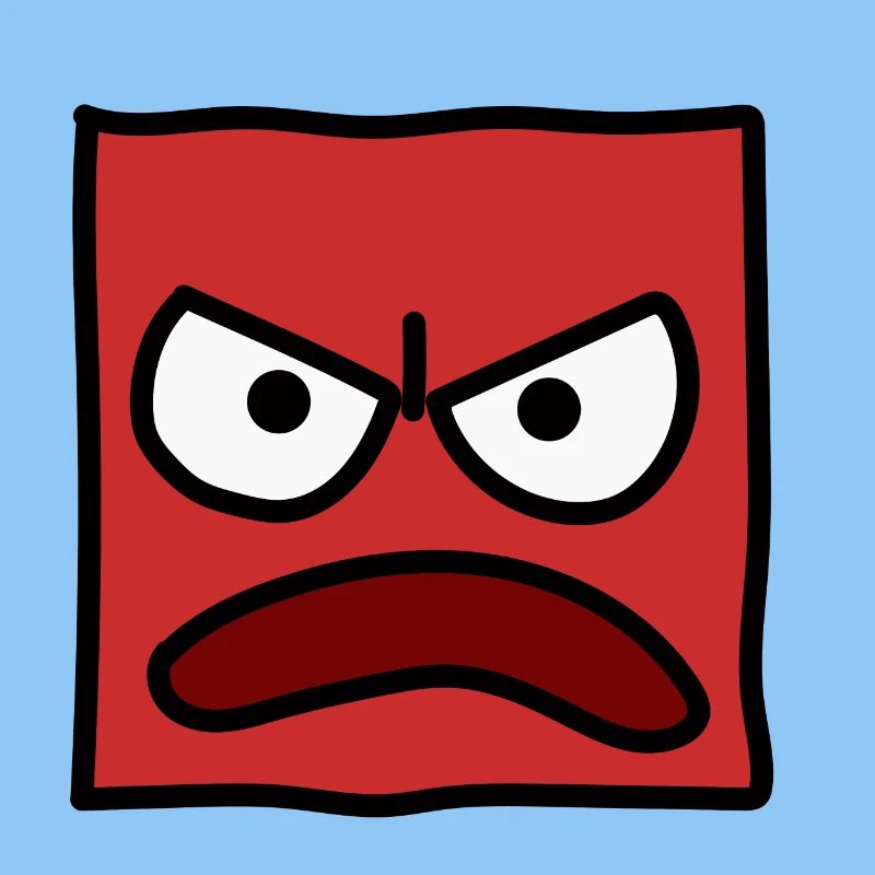 Funny Square Emoji Emoticon Kawaii Expression Face