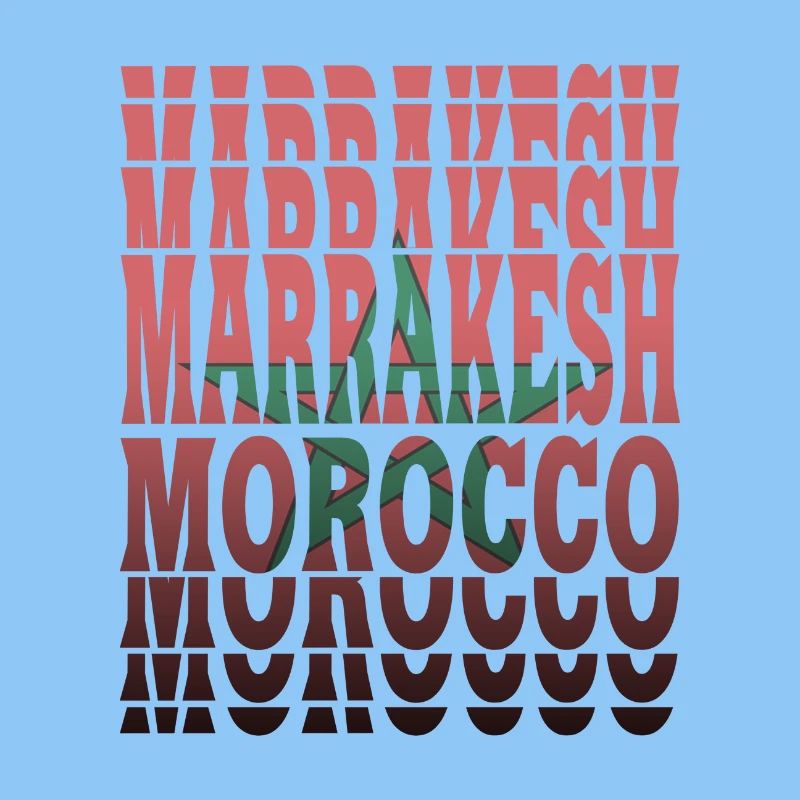 Conception de drapeau de Marrakech Maroc / idée cadeau