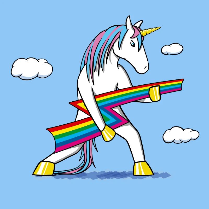 Rainbow Rock – Unicorn with Rainbow Lightning