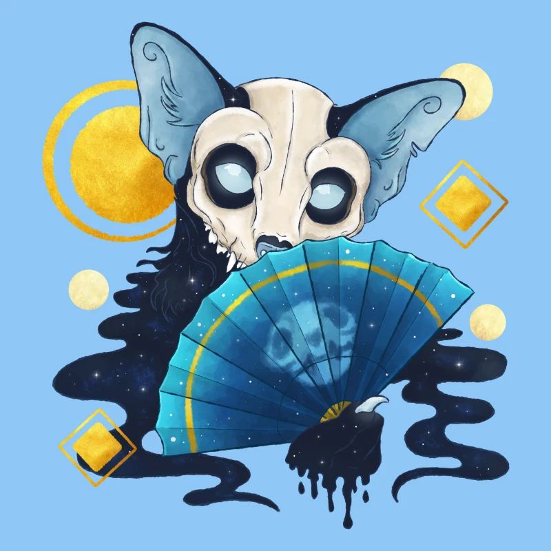 Blue Ink Spirits - Ghost Cat Dia De Los Muertos