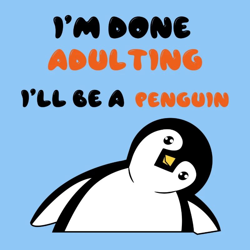 Süß Pinguin Statement Zoo Tier Vogel