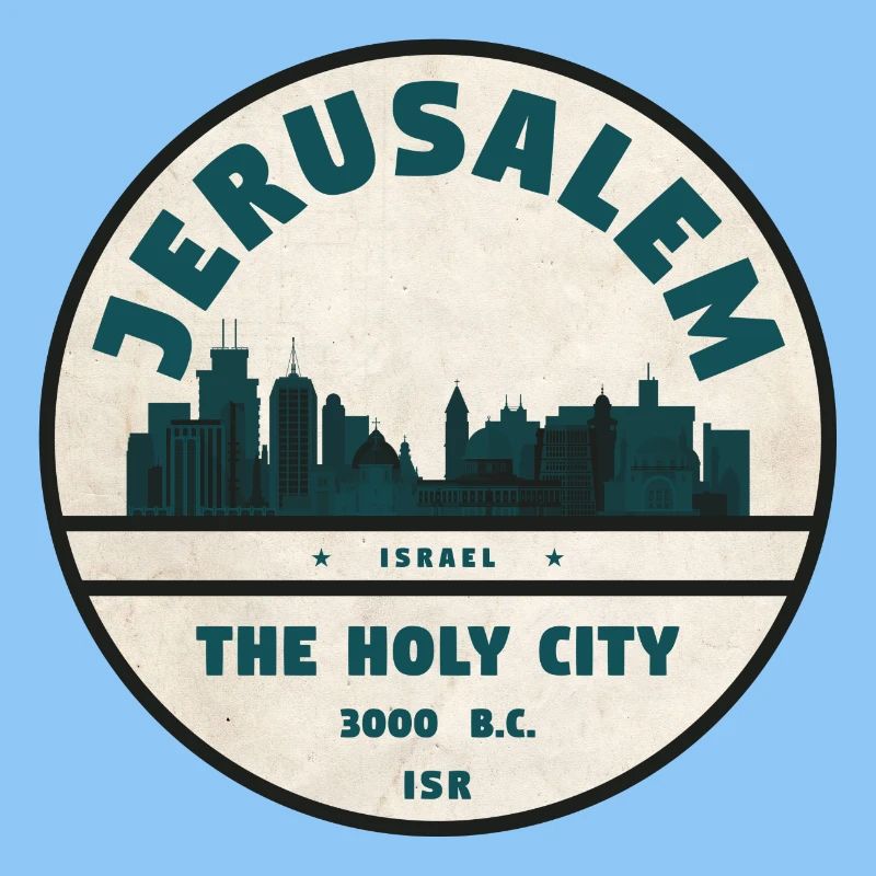 Jerusalem Skyline Retro Abzeichen
