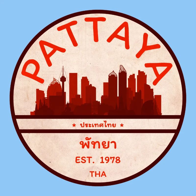 Pattaya Skyline Retro-Abzeichen