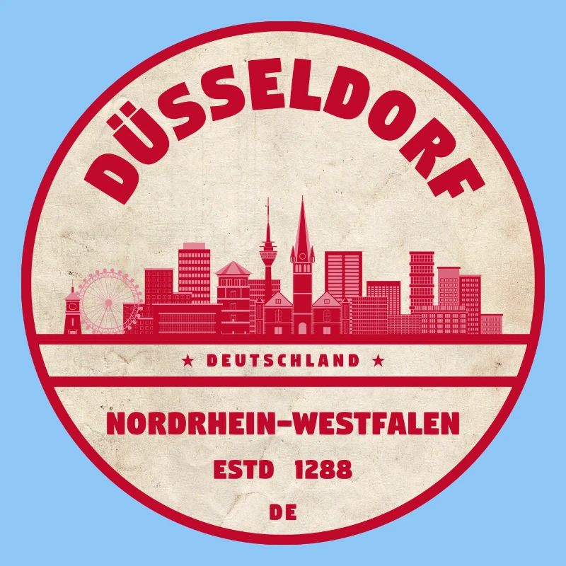 Düsseldorfer Skyline Retro-Stempel