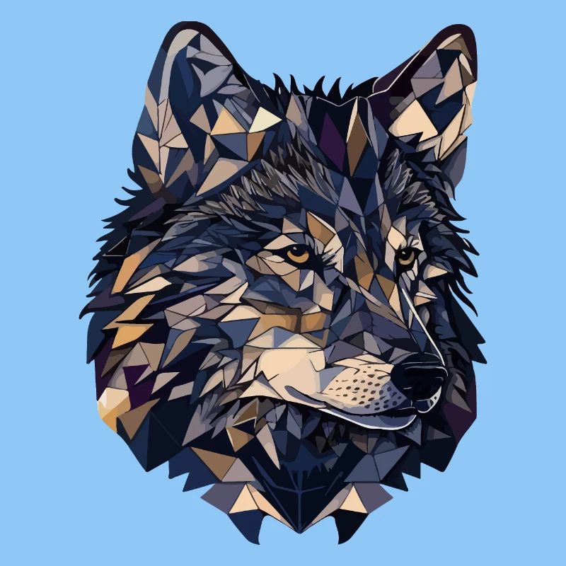 Stylized, geometric wolf