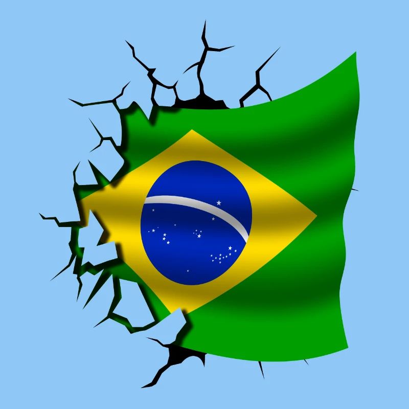 Drapeau du Brésil - Brésil - Drapeau Broken Design