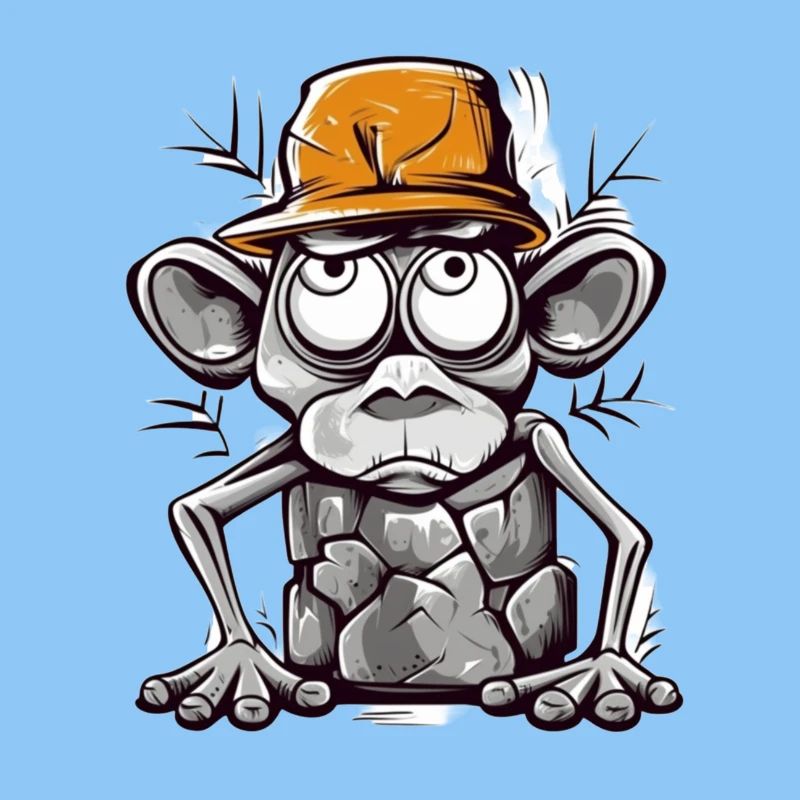 Humorous monkey with cap illustration