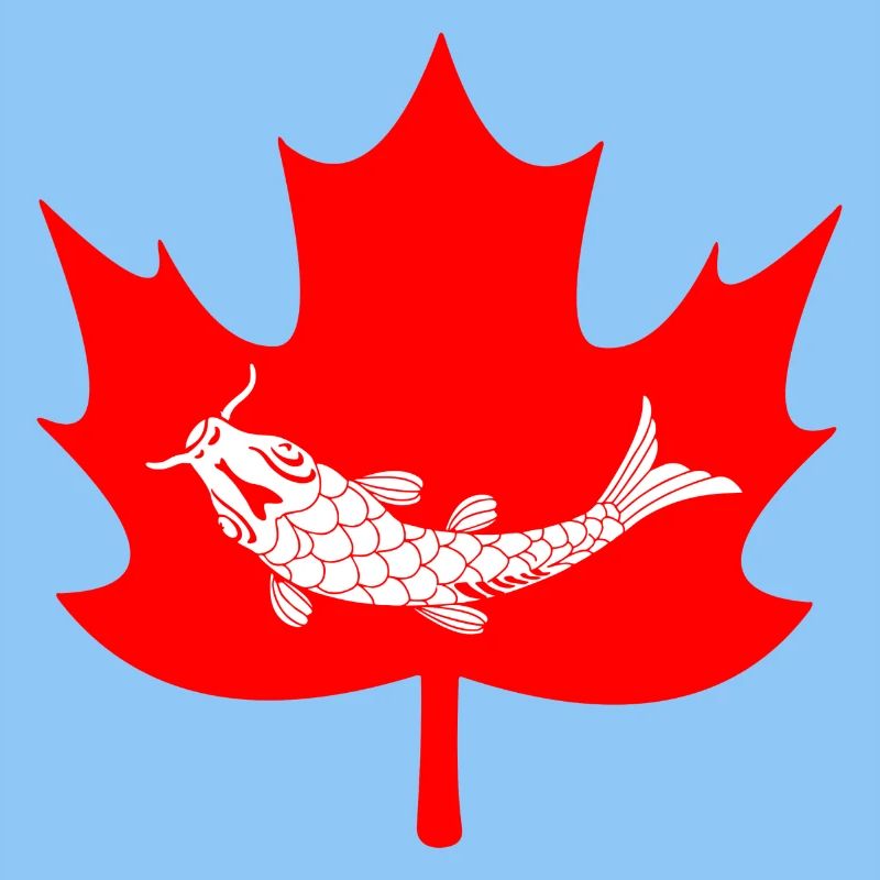 Canada maple leaf fish logo