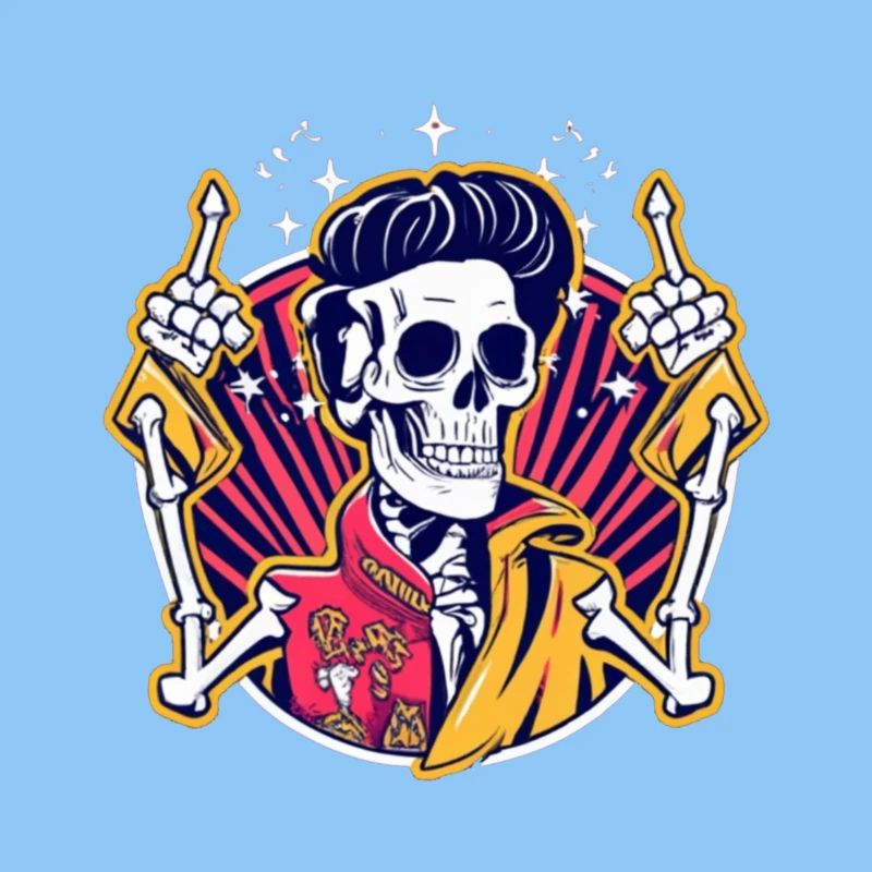 Neon Skull Rockabilly Duel
