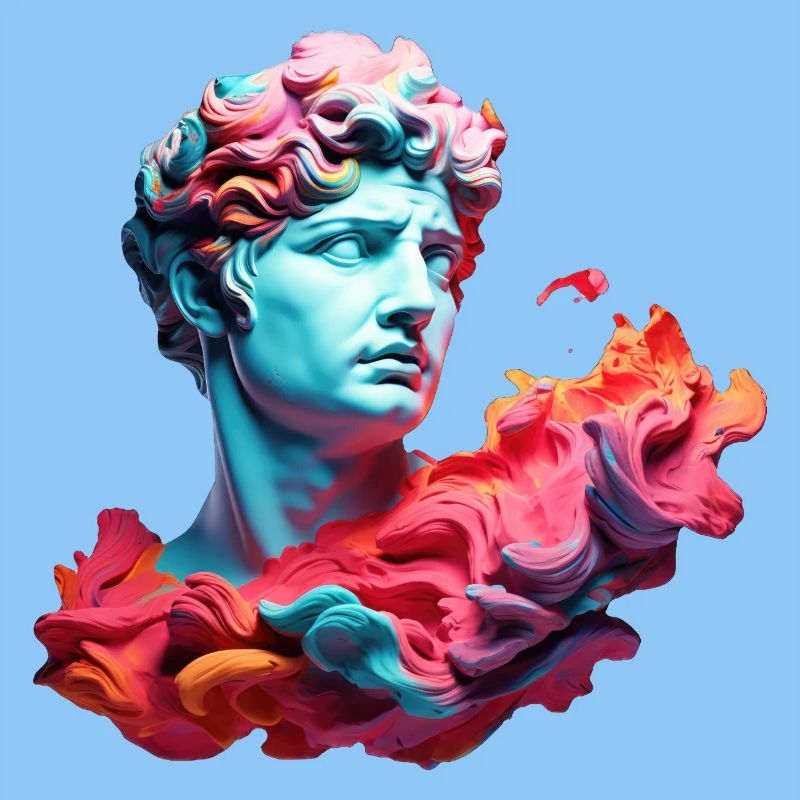 Neon-Psychedelische Büste