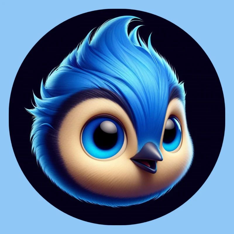 Comic Vogel blau Meise Blaumeise