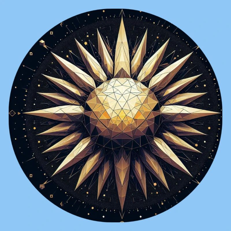 Goldene Sonne mit Strahlen Galaxie