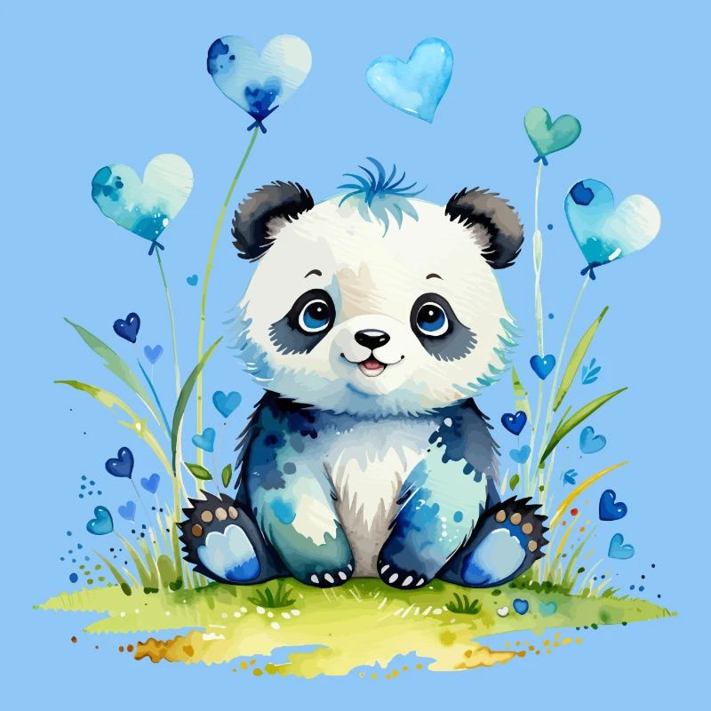 Süßer Panda im Herzenwald