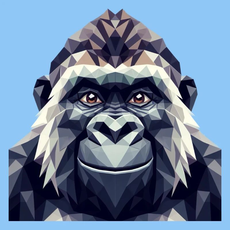 Ein Affe im Polygon-Stil