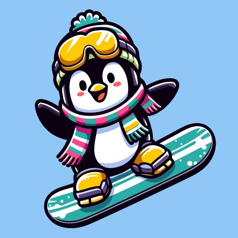 Snowboard Star: Der gleitende Pinguin