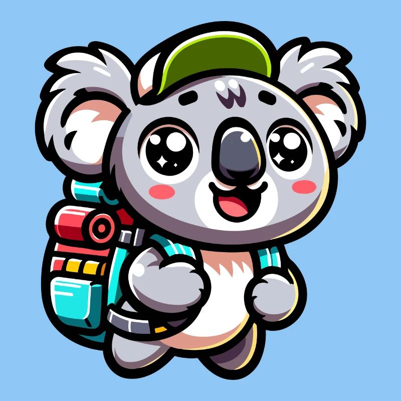 Abenteuerlustiger Koala Backpacker Illustration