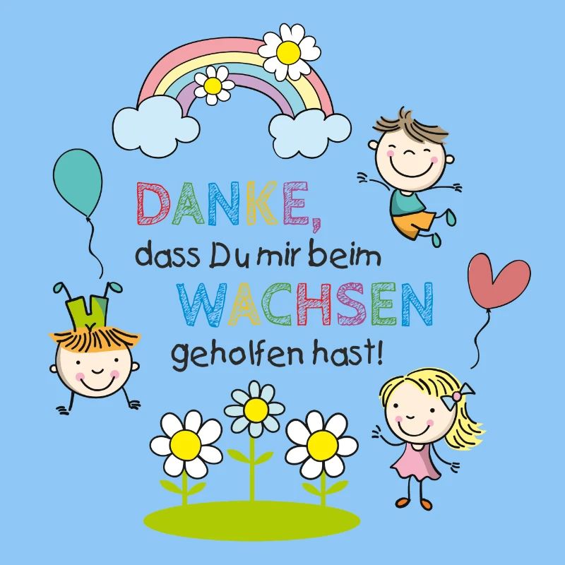 Spruch Kitaabschied | Kinder - Regenbogen - Blumen