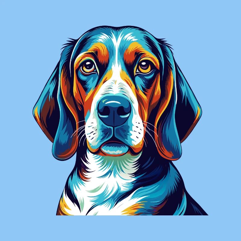 Treeing Walker Coonhound Chien Race Dessin animé Kawaii