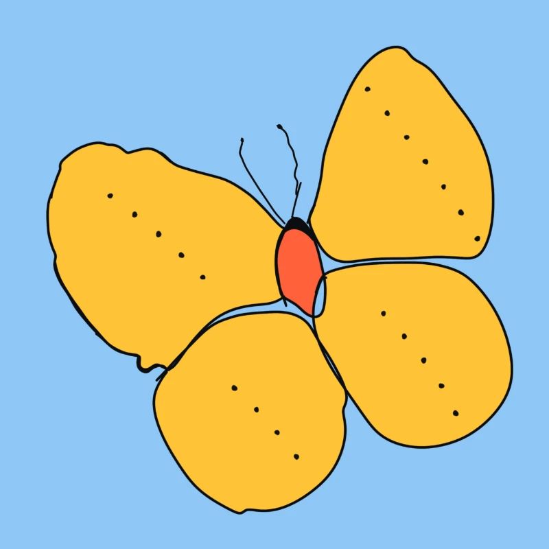 A yellow butterfly