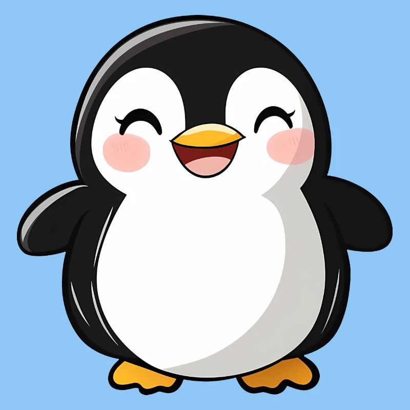 Mignon Adorable Pingouin - Conception de dessin animé charmant