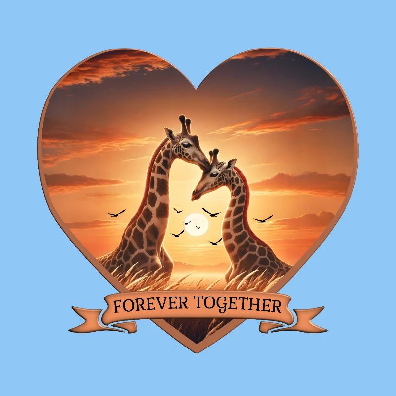 Forever Together: Herz-Design mit Giraffen
