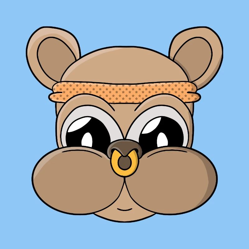 Ours mignon avec piercing