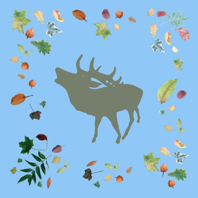 Hirsch mit Herbstlaub