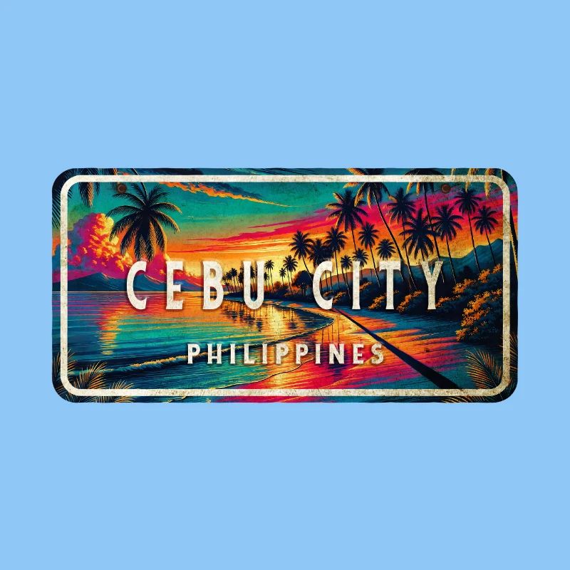 Cebu City – Tropical Retro Schild