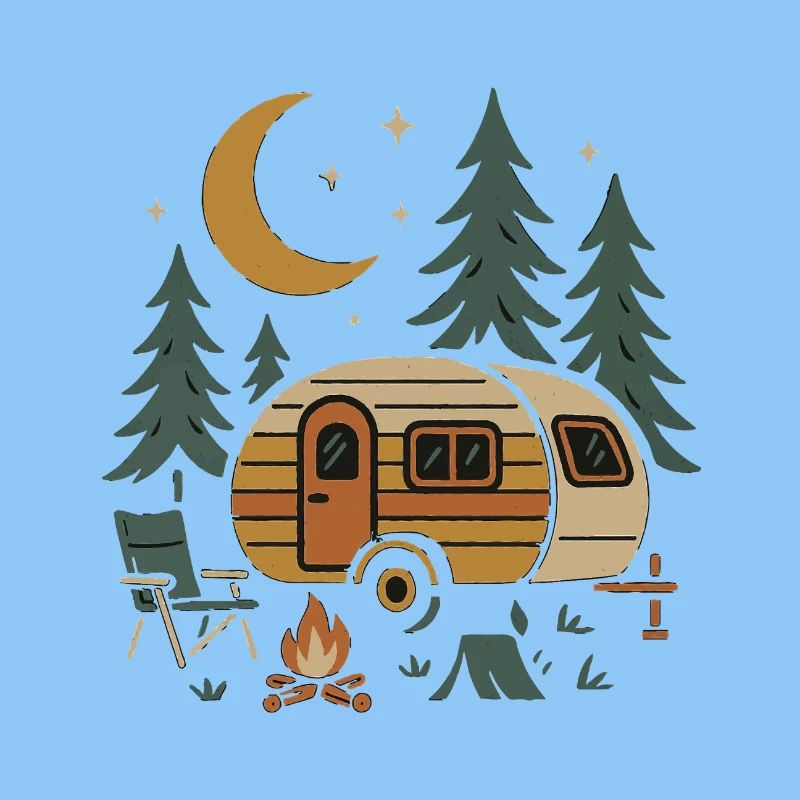 Conception de scène de camping nocturne