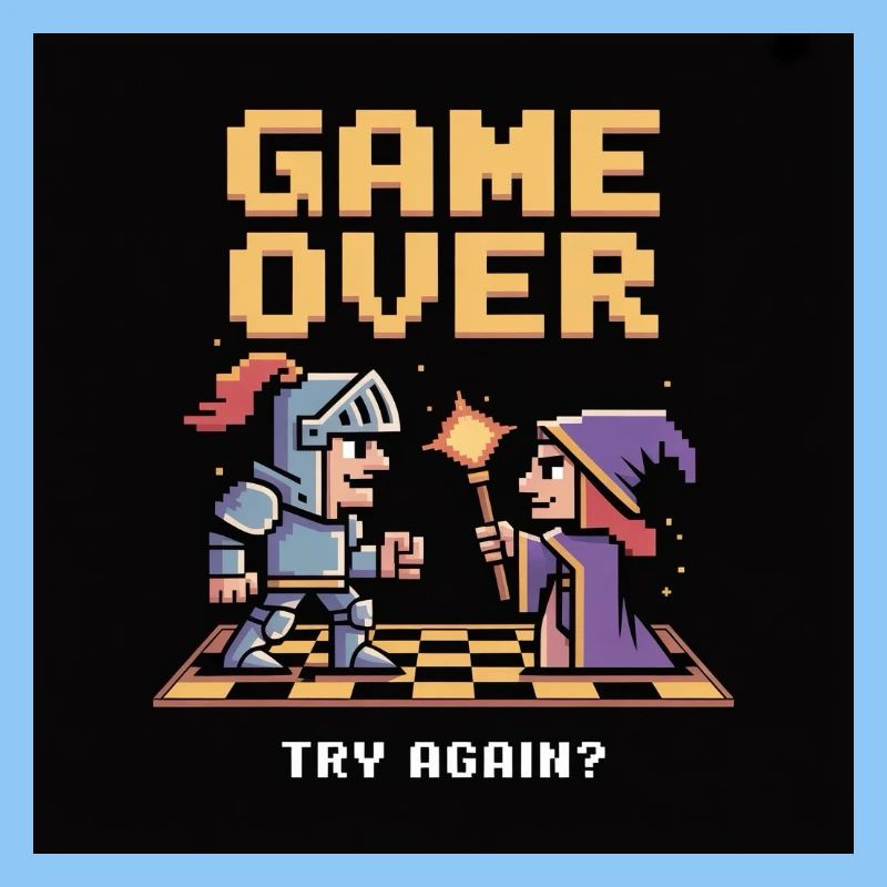 Game Over Pixel Duel Design