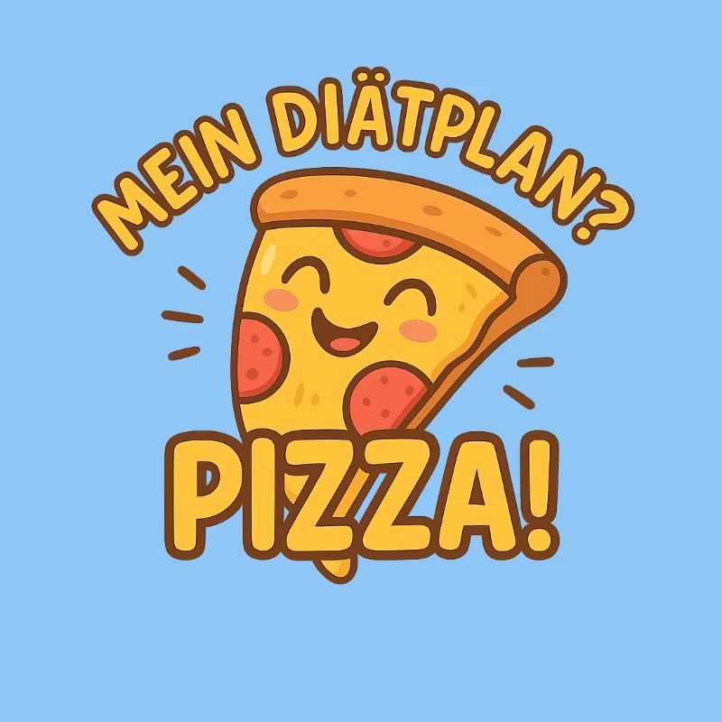 Funny pizza motif with question