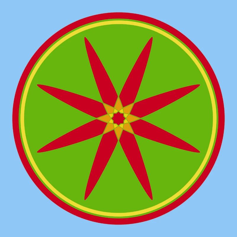 Mandala élégant avec des feuilles rouges