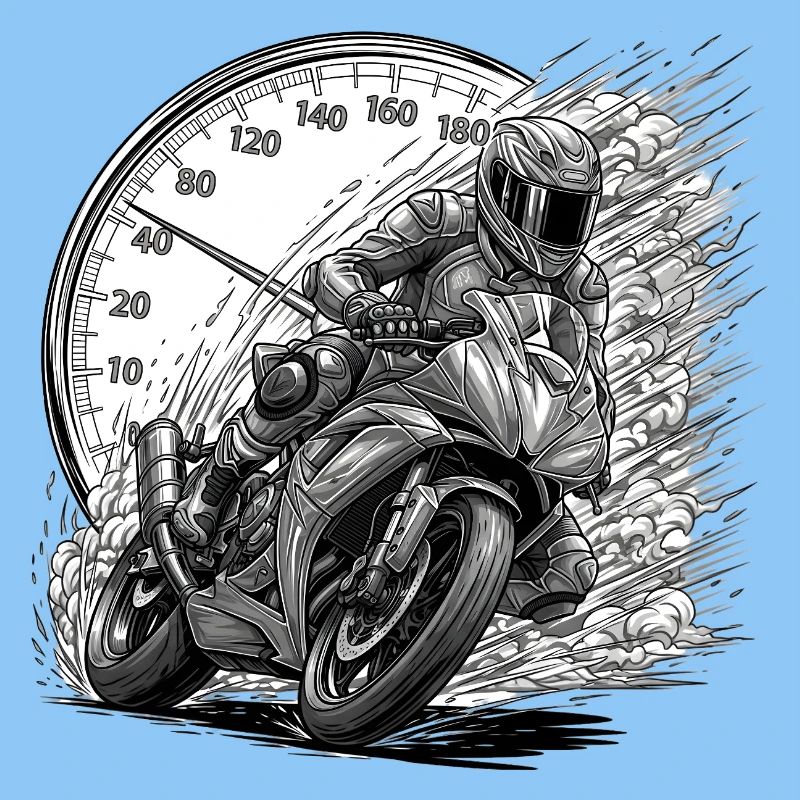 Biker driven by speed