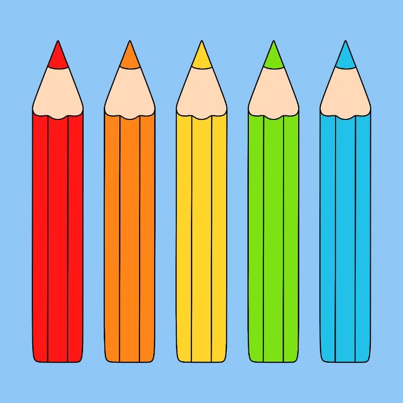 Vibrant Colour Pencil Array Design