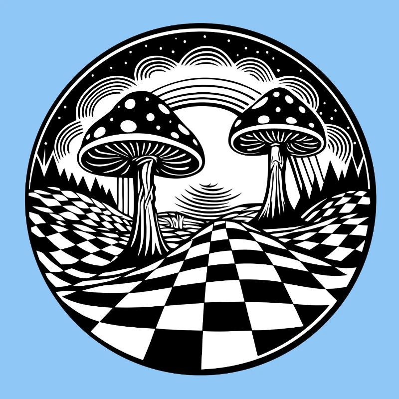 Conception paysagère de champignons psychédéliques