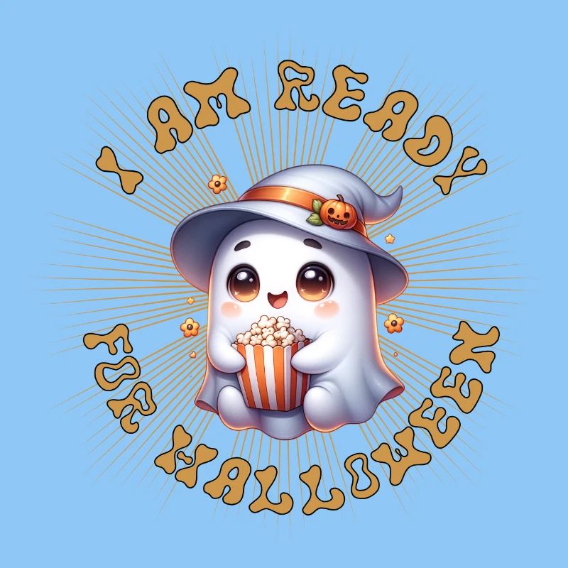 Cute ghost witch charm in Halloween style