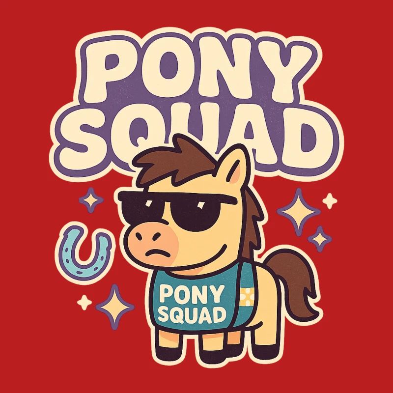 Conception de dessin animé Pony Squad