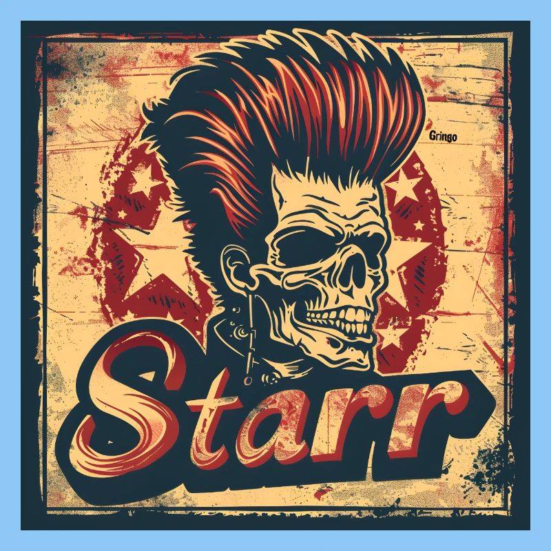 Punkrock-Stil Schädel Illustration