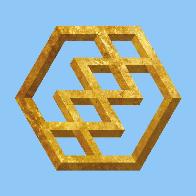 Golden Geometric Pattern