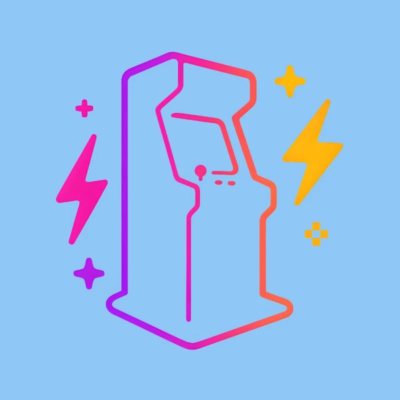 Retro Neon Arcade Game Outline