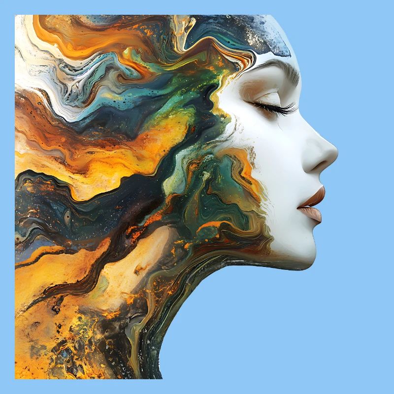 Farbenfrohe Gesichts-Kunst Illustration