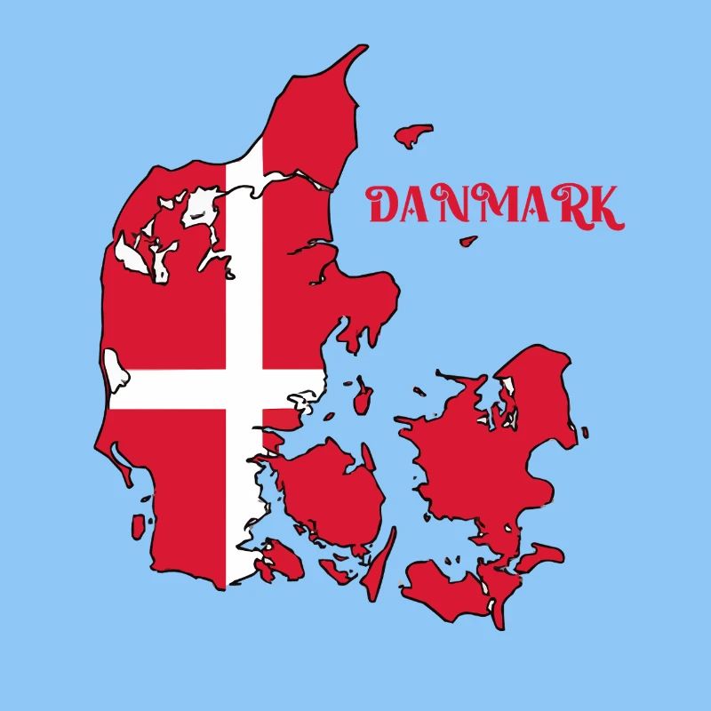Carte du Danemark avec drapeau