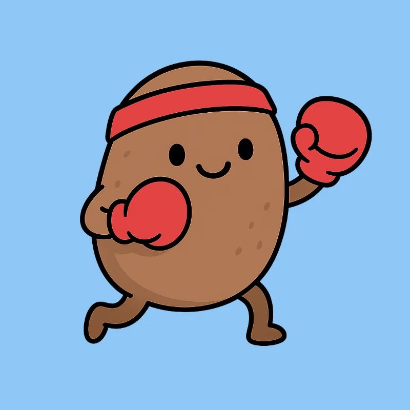 Combattre la pomme de terre avec des gants de boxe