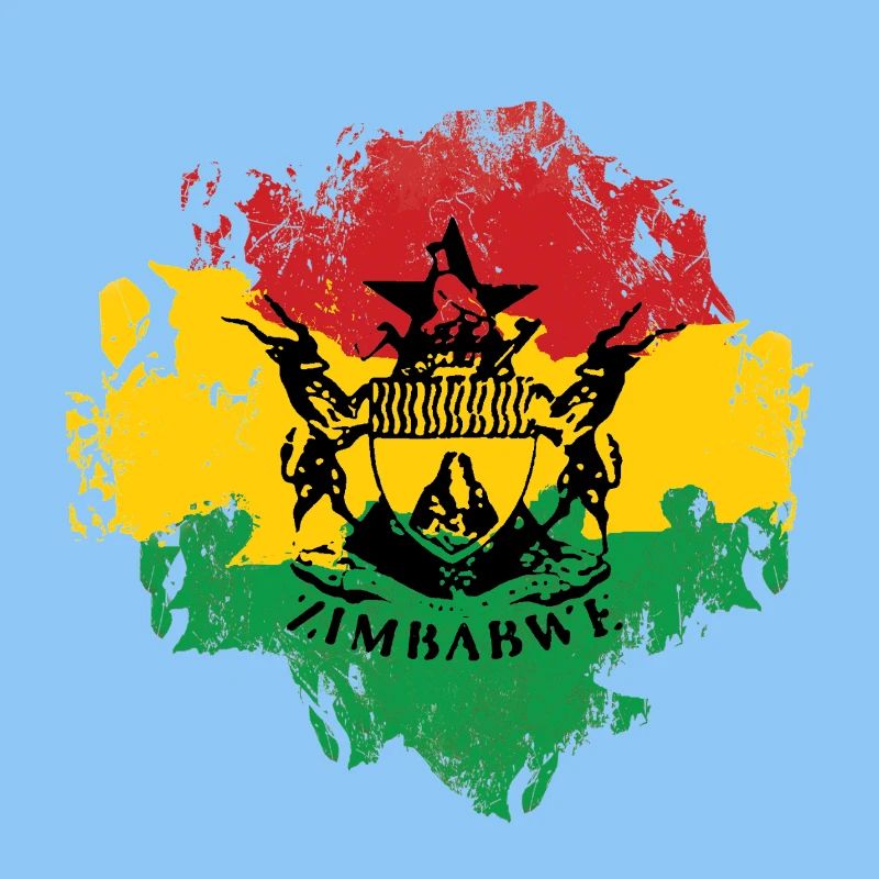 Drapeau reggae emblème du Zimbabwe